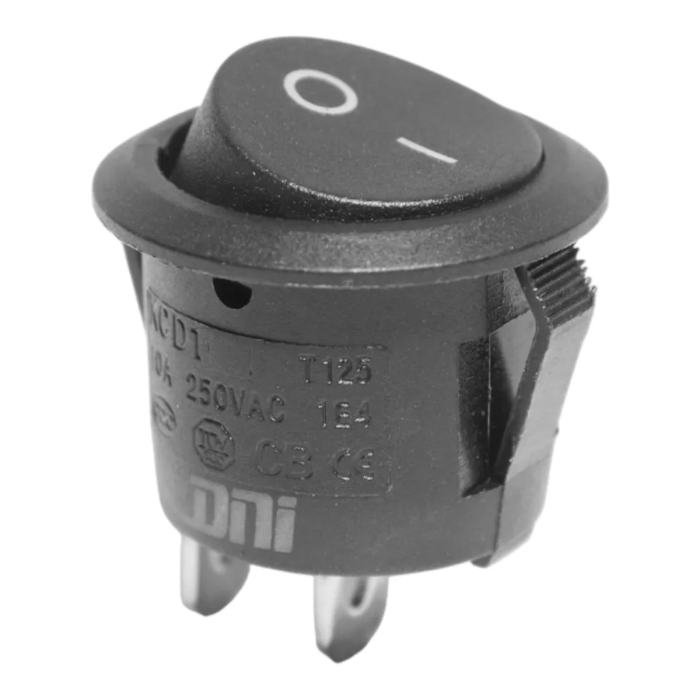 Chave Gangorra Universal Comutadora On/Off Redonda Preta 80W