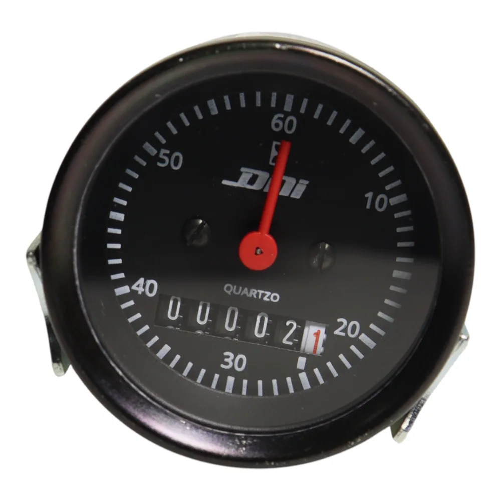 Horímetro Aro Preto e Fundo Branco Com Iluminação 52mm Bivolt Universal