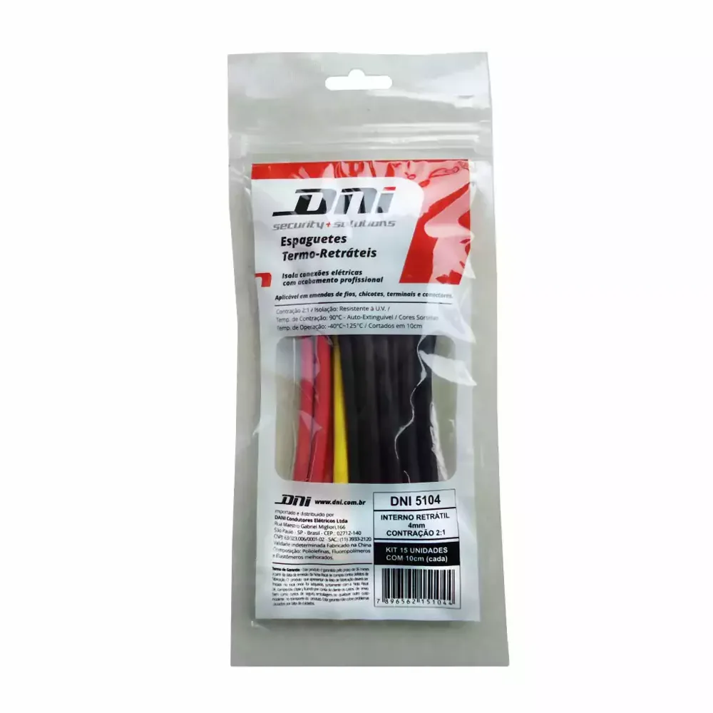 Espaguete Termo-Retrátil Ø4mm Similar 1/8 e 5/32 Pol. Contração 2:1 - Kit