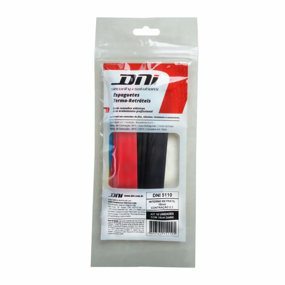 Espaguete Termo-Retrátil Ø10mm 3/8 Pol. Contração 2:1 - Kit