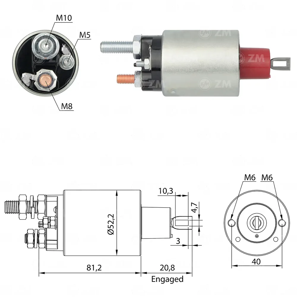 Relé de Partida e Câmbio - Volkswagen 12V