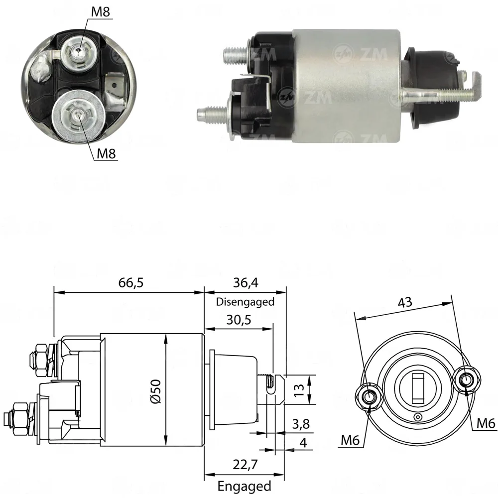 Relé de Partida - Honda Civic e Ford Courier