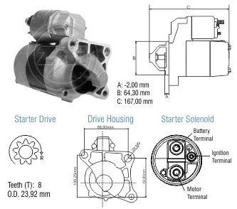 Motor de Partida - Renault Clio/Logan/Megane
