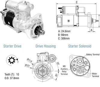 Motor de Partida - Volkswagen e Volvo 24V