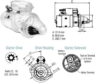 Motor de Partida - Ford F250/F350/F4000 Cummins 3.9L