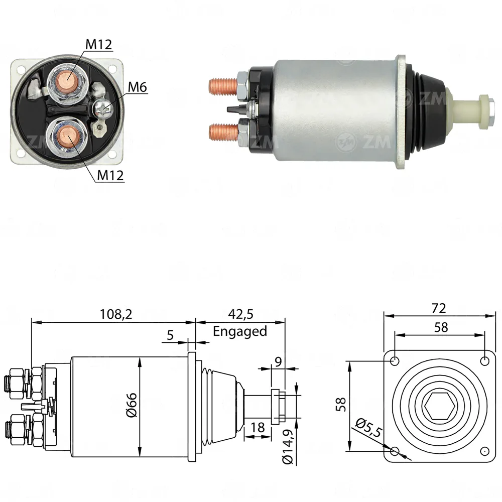 Relé de Partida 24V - Cummins