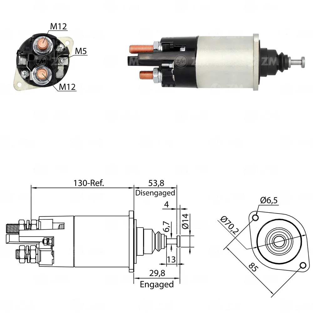 Relé de Partida - Sistema de Partida 12V