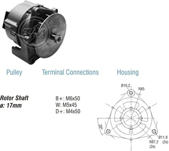 Alternador Completo - Veículos Especiais 14V 90A