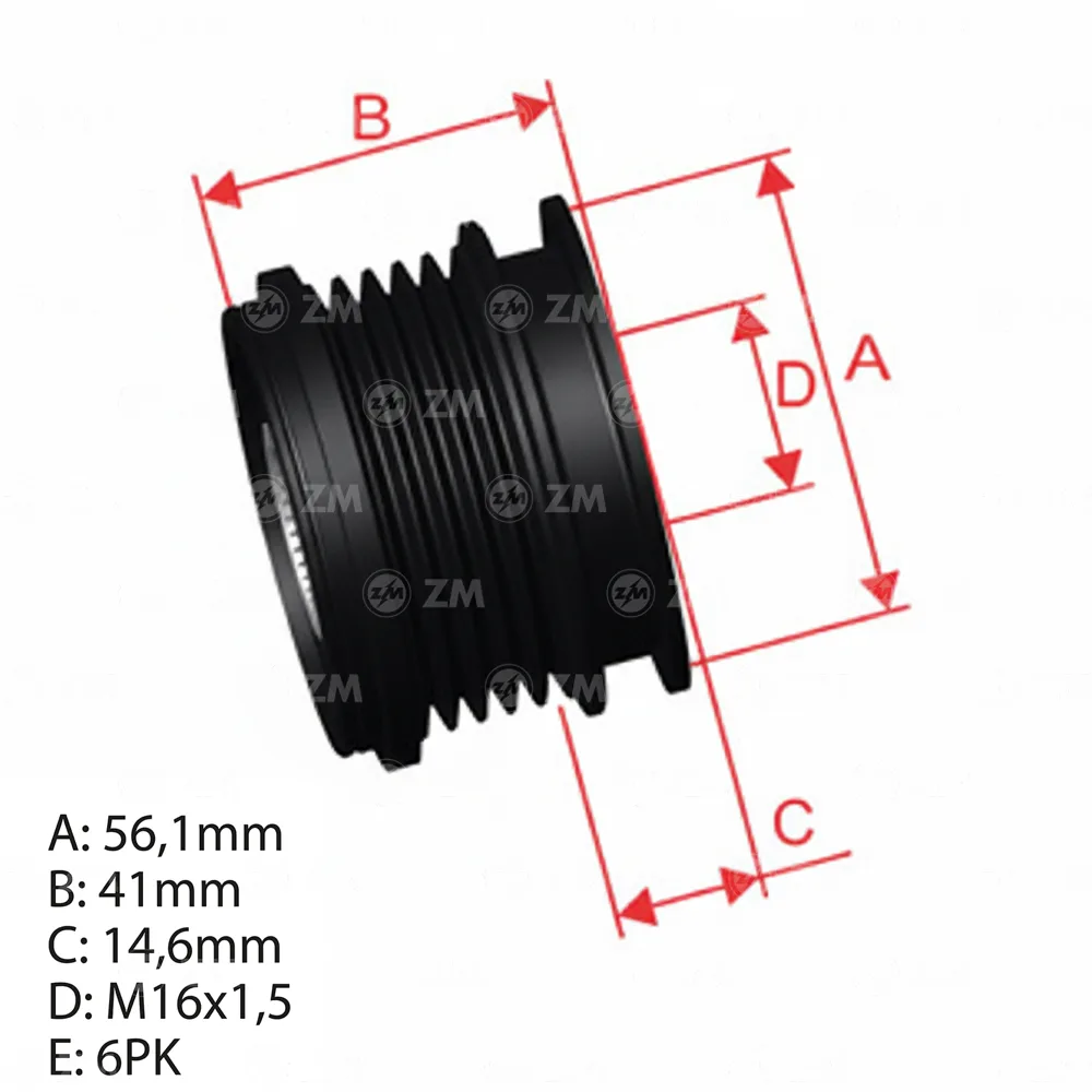 Polia Alternador Roda Livre Audi A1/A2/A3/A4/A6/Bora/Golf/Jetta