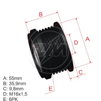 Polia Alternador Roda Livre Jumper/Ducato/Daily