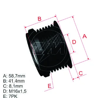 Polia Alternador Roda Livre Toyota Hilux