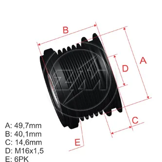 Polia Alternador Roda Livre Golf/Fox/Polo