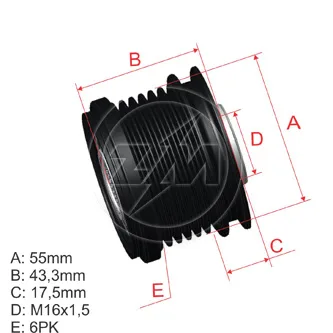 Polia Alternador Roda Livre Clio/Megane 16V/Tida 1.5.8