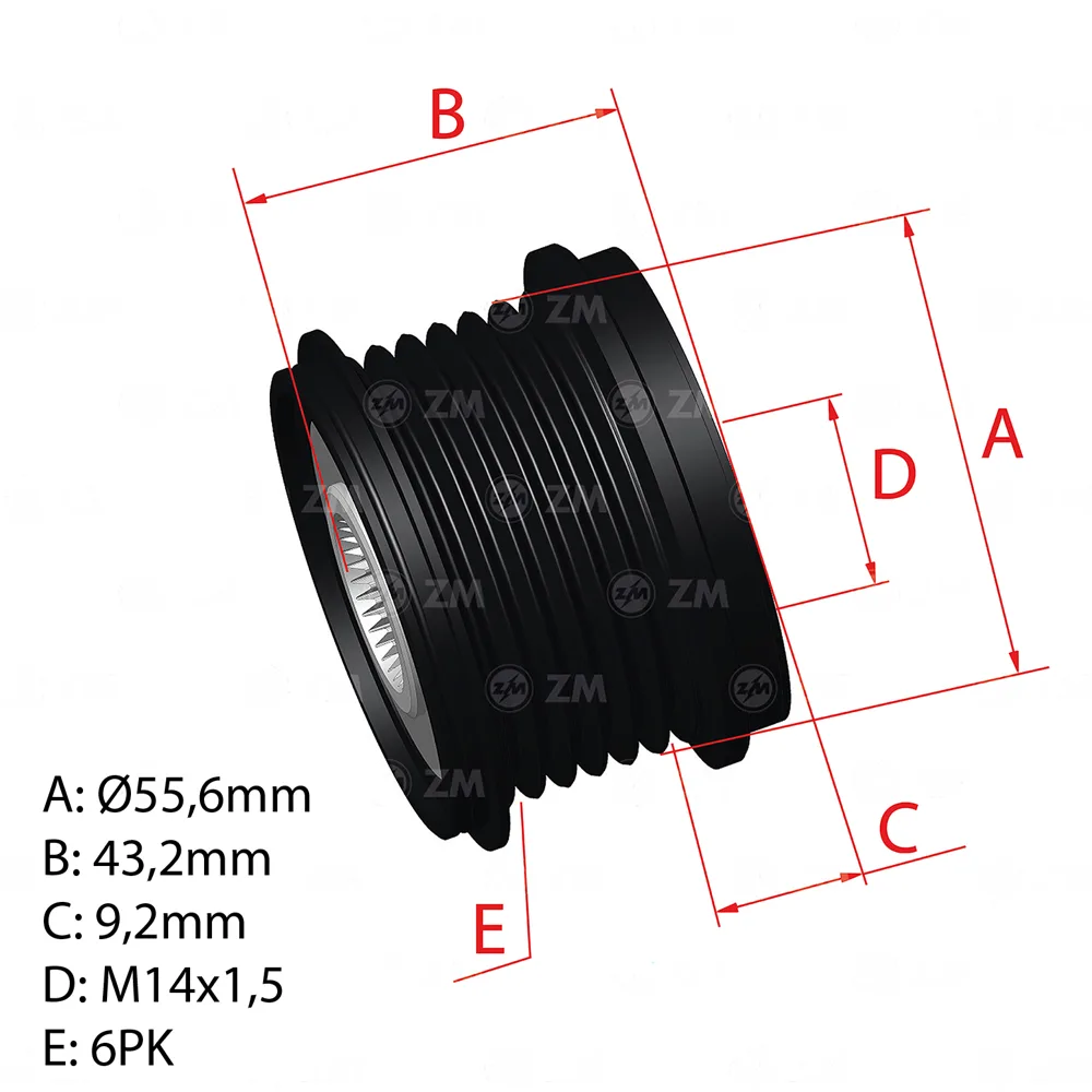 Polia Alternador Roda Livre Corolla, Rav4, Yaris, Cherokee
