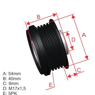 Polia Alternador Roda Livre Fiat 500, Bravo, Renegade