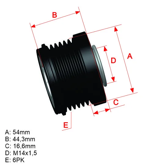 Polia Alternador Roda Livre Toro, Renegade, Compass