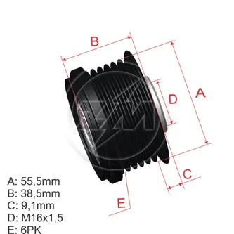 Polia Alternador Roda Livre S10, Sprinter